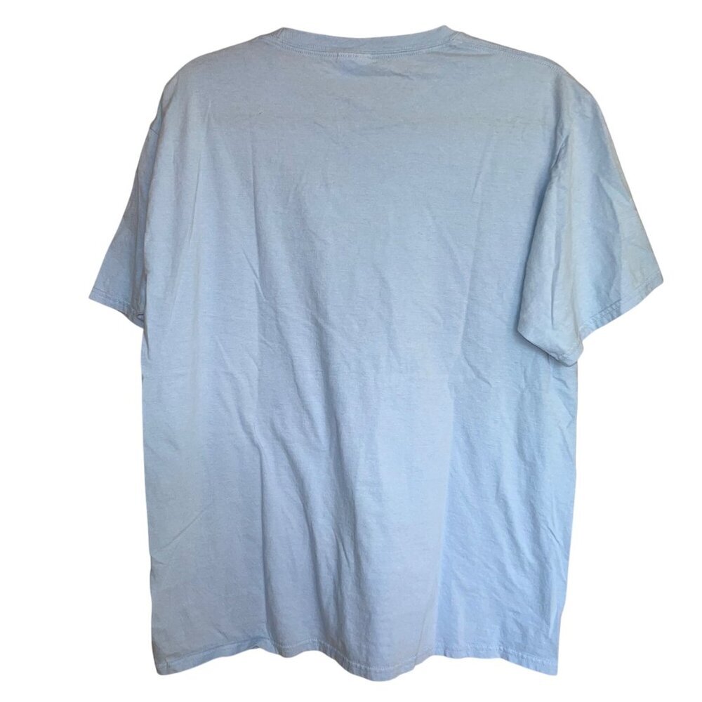Port Company Mens Tee Shirt Size Large Blue David Bowie Crew Neck Pure Cotton - Picture 6 of 8